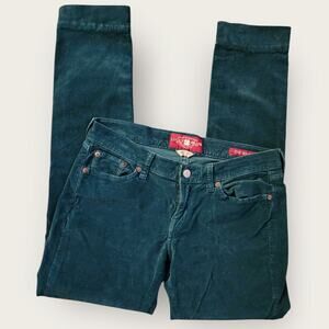 Lucky Brand Pants Women's Sz 6/28 Reg Green Corduroy Pants Zoe Skinny Slim Ankle